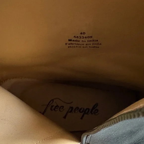 Free People New Frontier Western Boot Dark Blue Leather Ankle Boots. - Picture 6 of 6